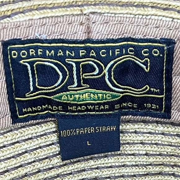 Dorfman Pacific Company Classic Fedora Pinch Front Paper Straw Hat Size Large - Picture 6 of 6